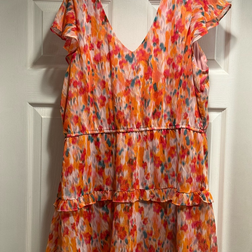 Vibrant Multicolor Ruffle Mini Dress - Picture 6 of 7